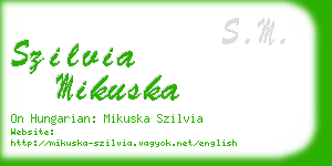szilvia mikuska business card